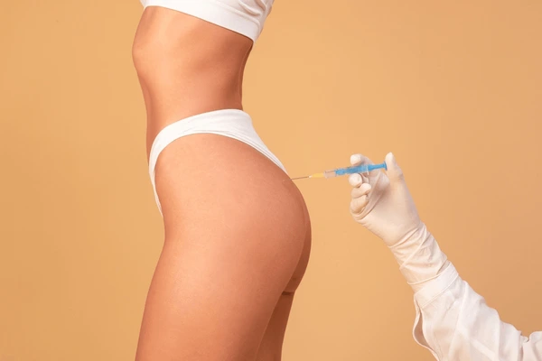 Non-surgical buttocks lifting using Sculptra injection, enhancing volume and contour for a sculpted look